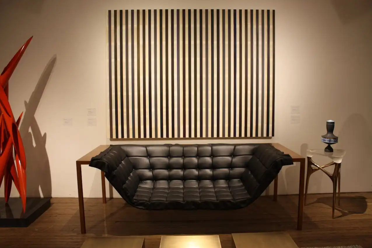 The minimalist art above the sofa is perfect.