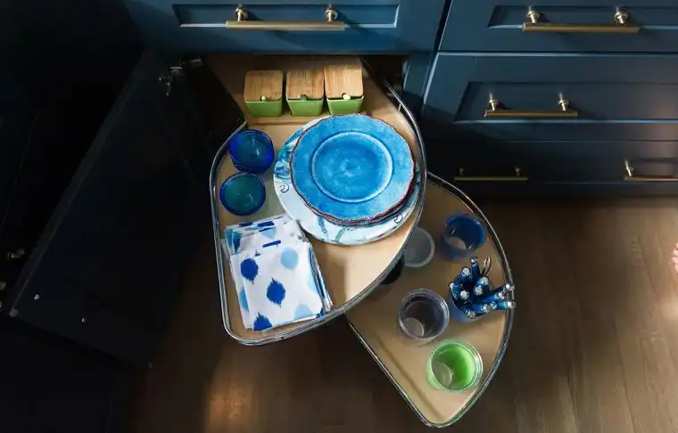 This old classic shingle-style home - kitchen storage cabinets corner
