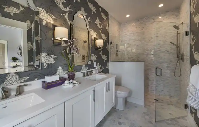 This old classic shingle-style home - master bathroom with walk in closet