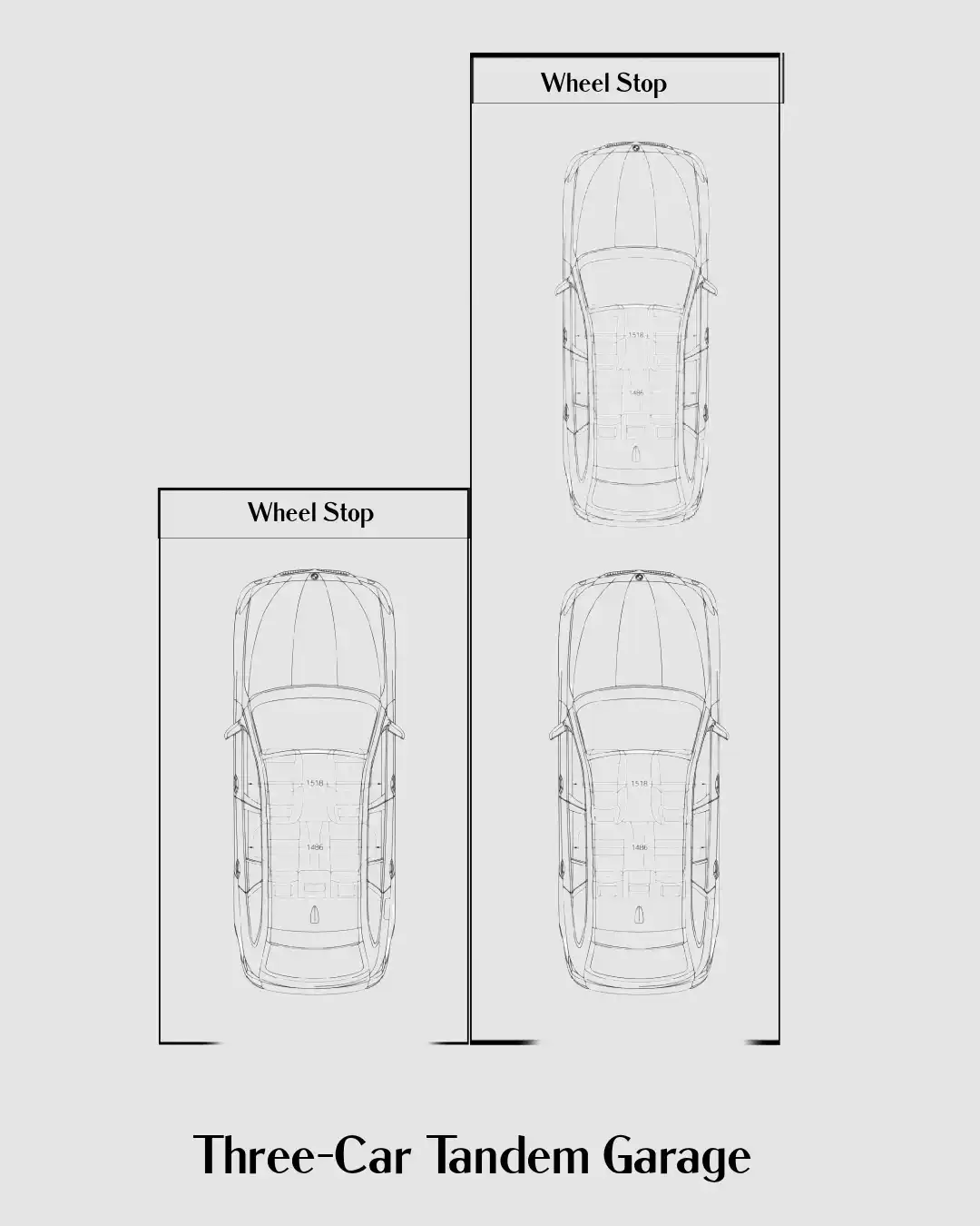 Three-Car Tandem Garage