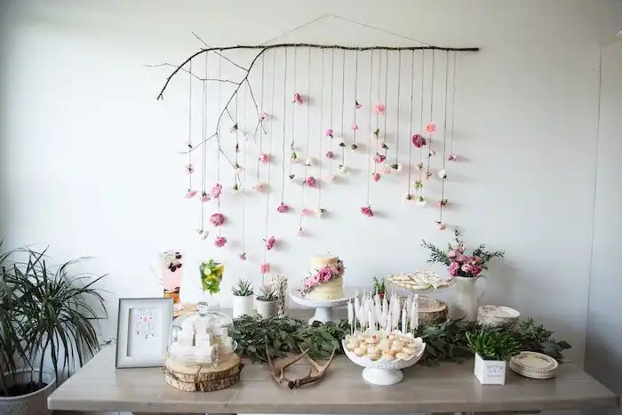 Throw a Fresh Flower Shower Table arrangement