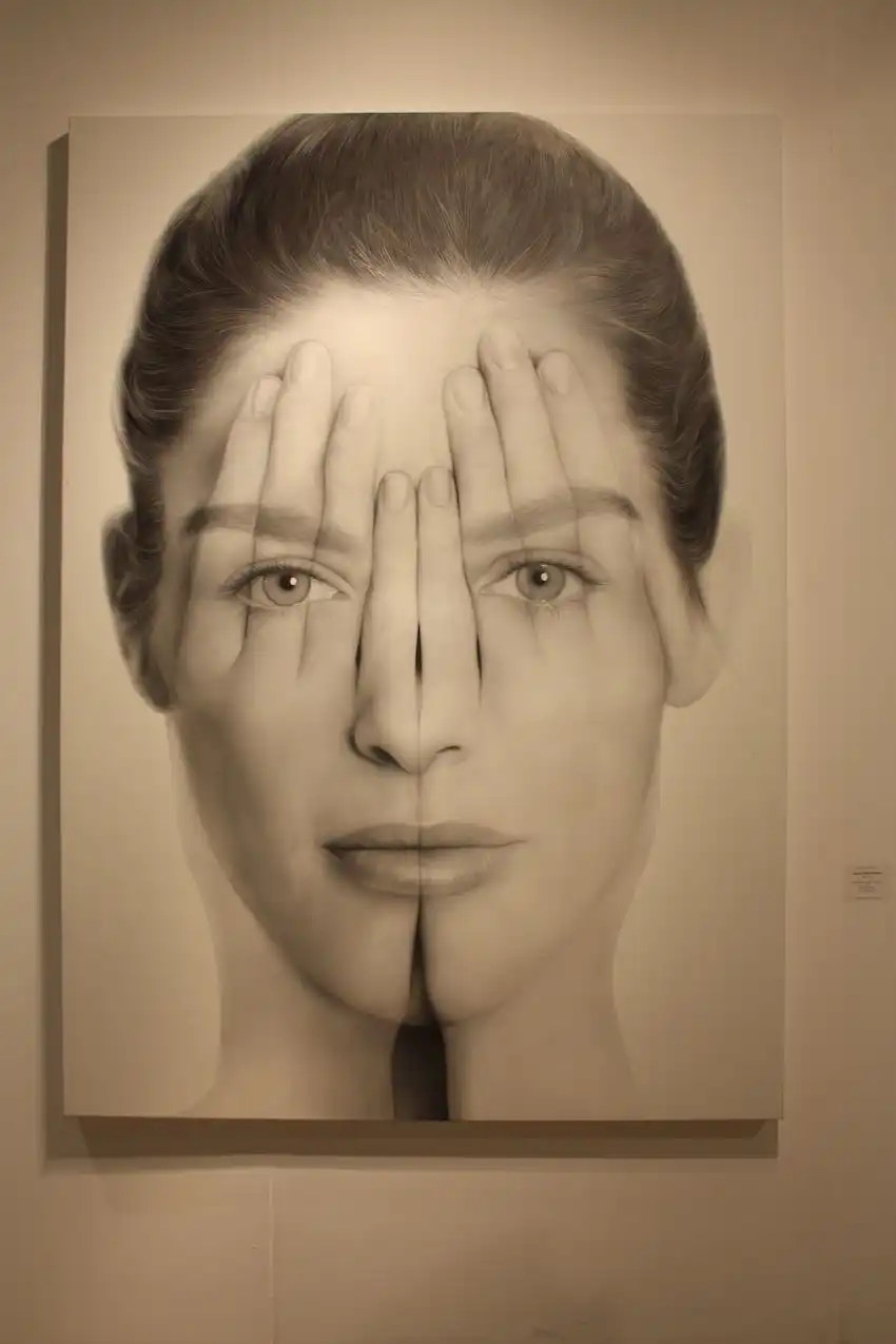 Tigran illusion portrait in greige