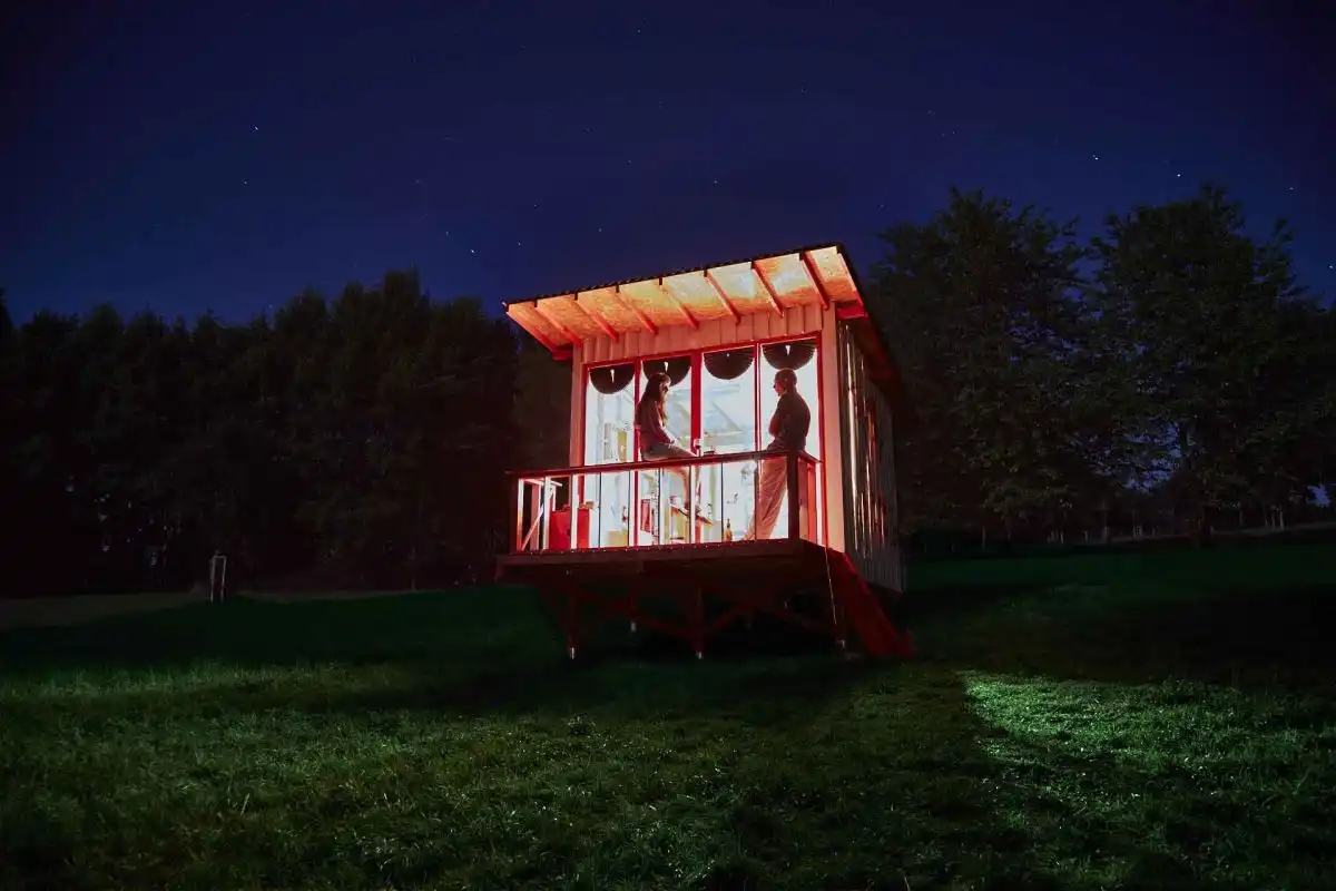 Tiny House Night View by Joshua Woodsman