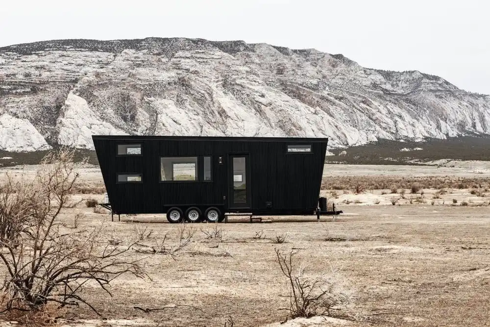 Tiny house with black exterior