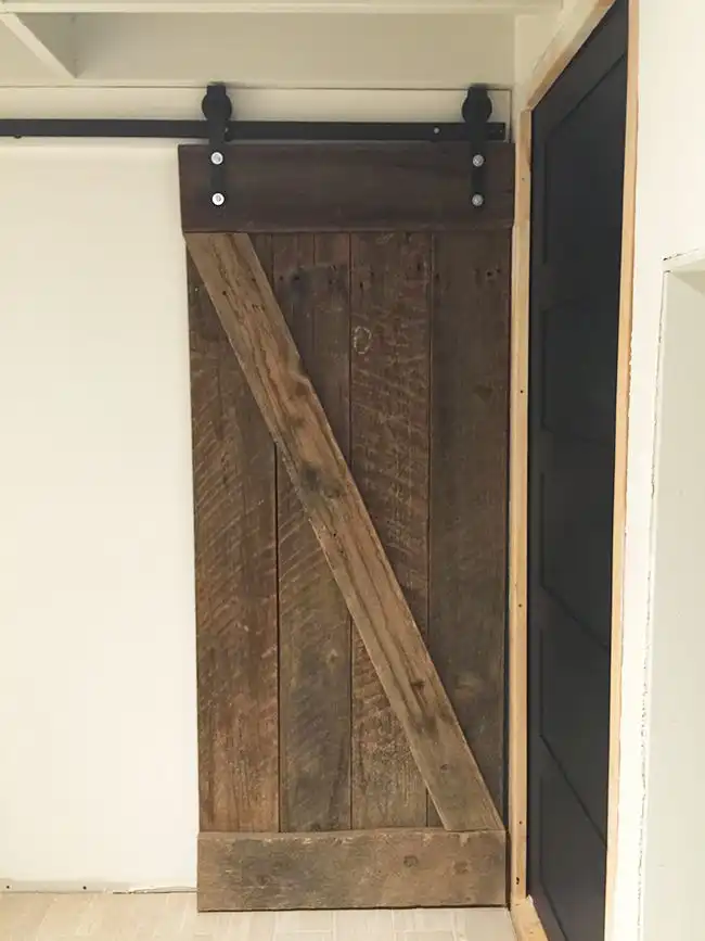 Traditional barn door made from reclaimed wood