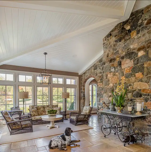 Traditional stone tiles on the floor perfect for dogs