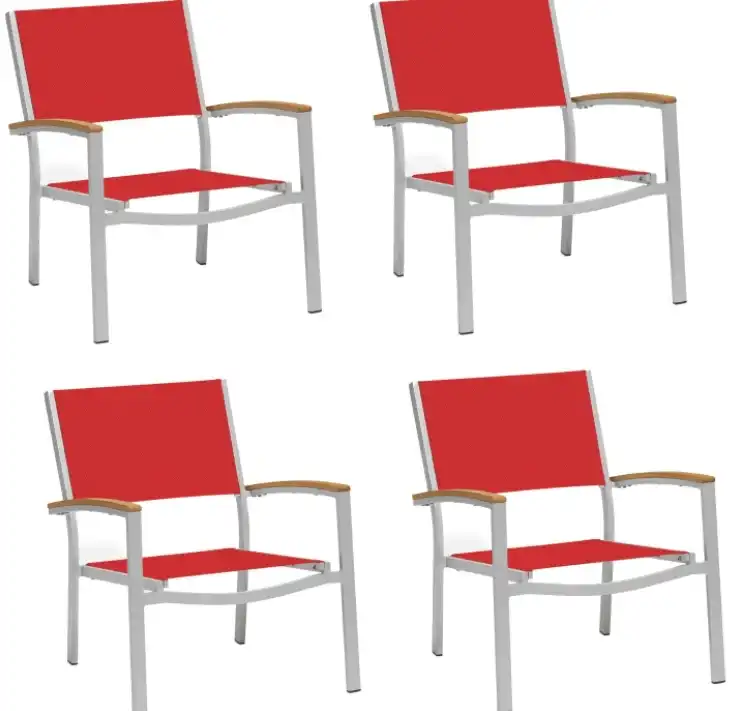 Travira 4 Piece Aluminum Patio Club Chair Set