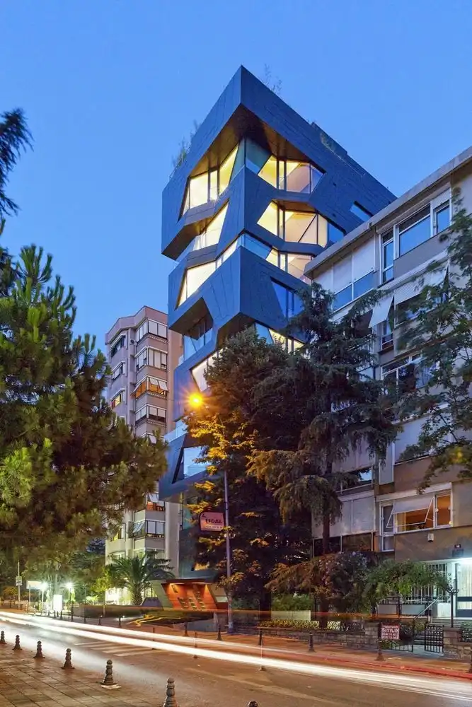 Trees on the apartment building by Aytac Architects