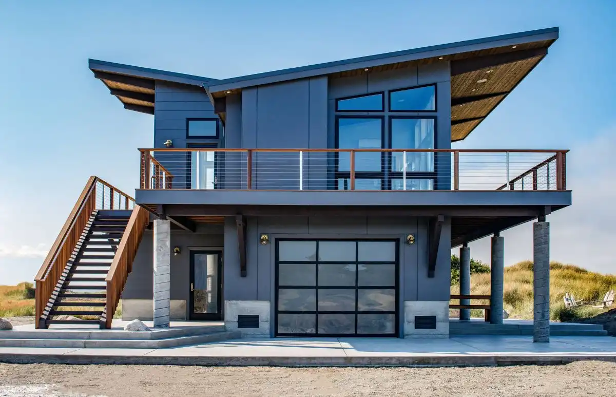 Trendy Three Story Home with Butterfly Roof