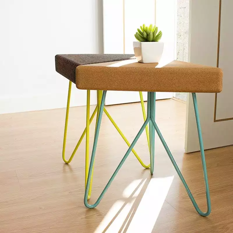 Tres Cork top table stool with colorful wire base