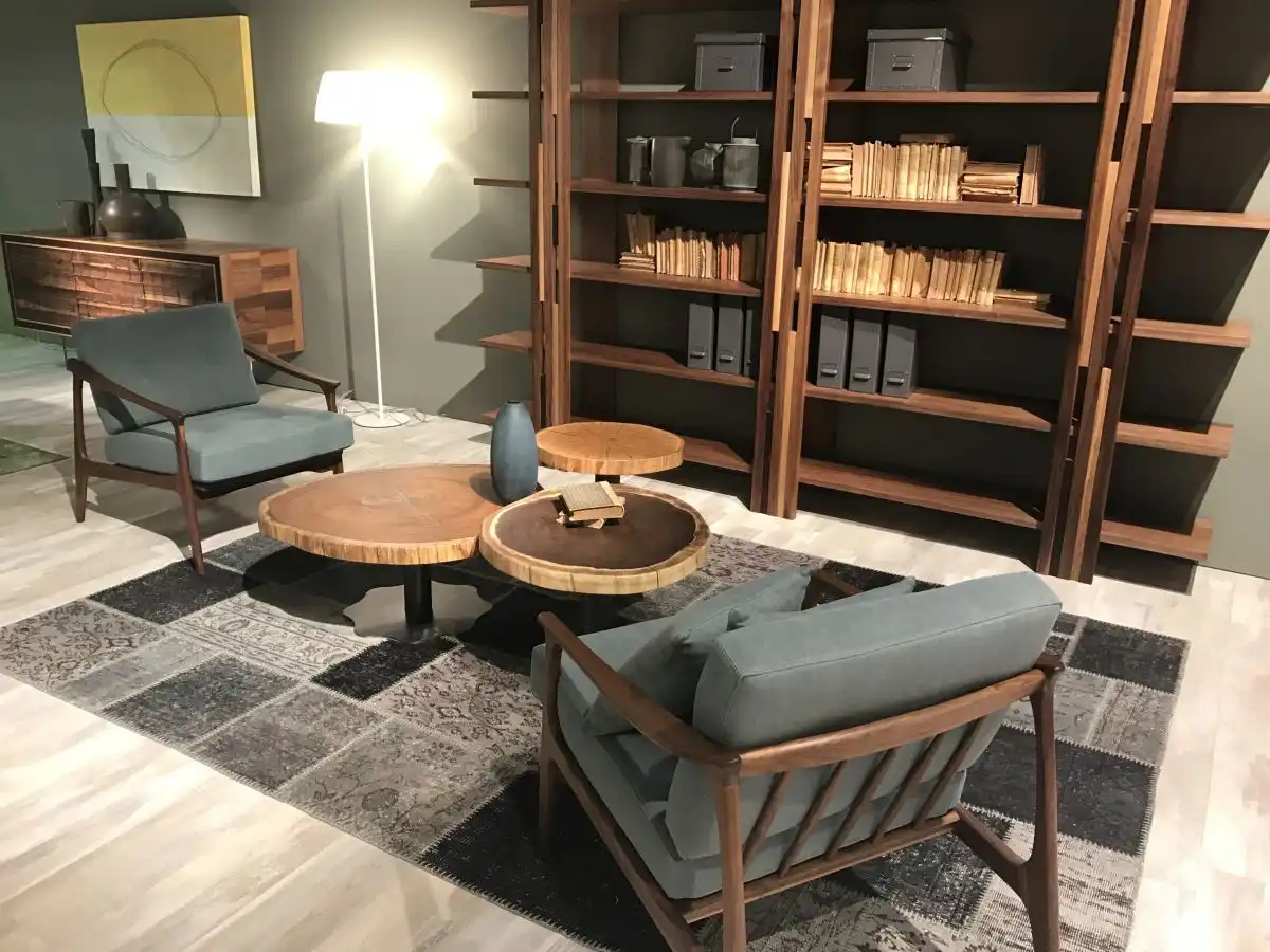 Trio live edge coffee table with a round top