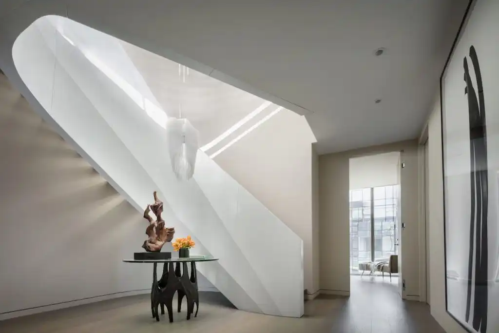 The staircase was designed by Hadid herself.