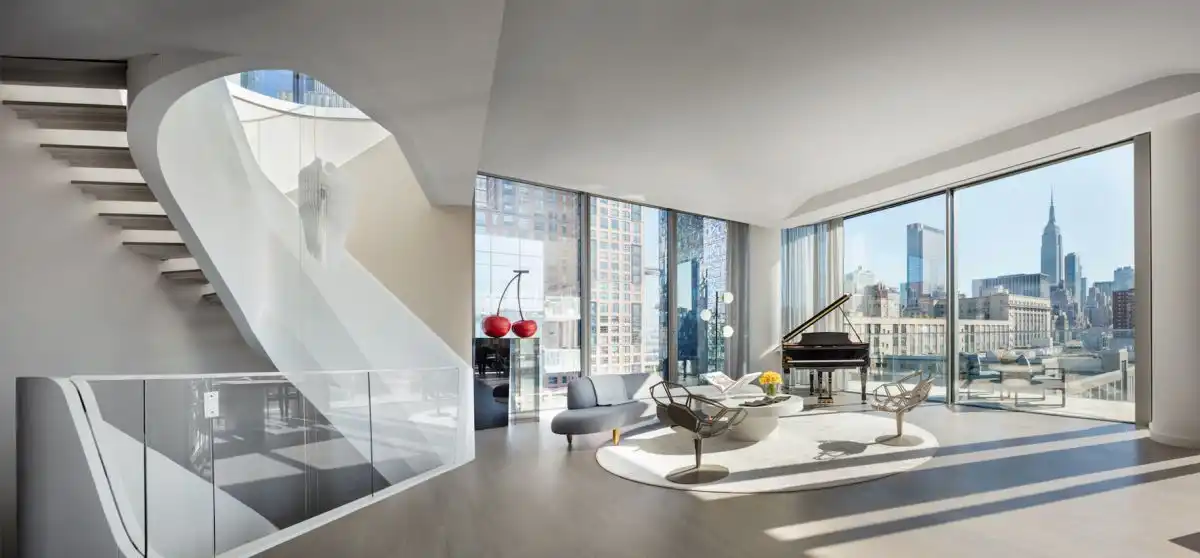 Expansive Views and a Full Rooftop Terrace Highlight Zaha Hadid NYC Penthouse