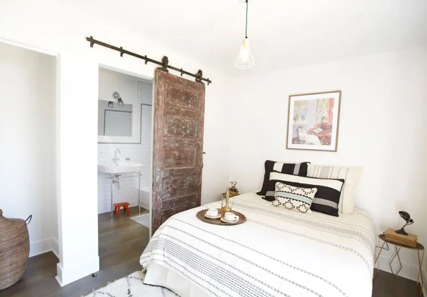 Trun an old door into a barn system door