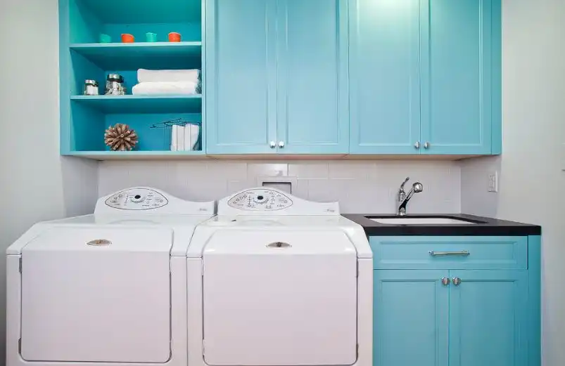Turquoise washing machine