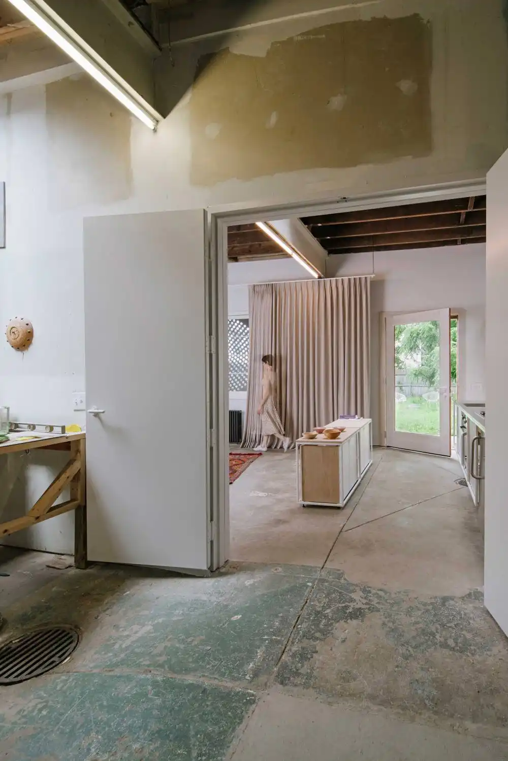 US design studio Davidson Rafailidis Garage conversion doors and floor