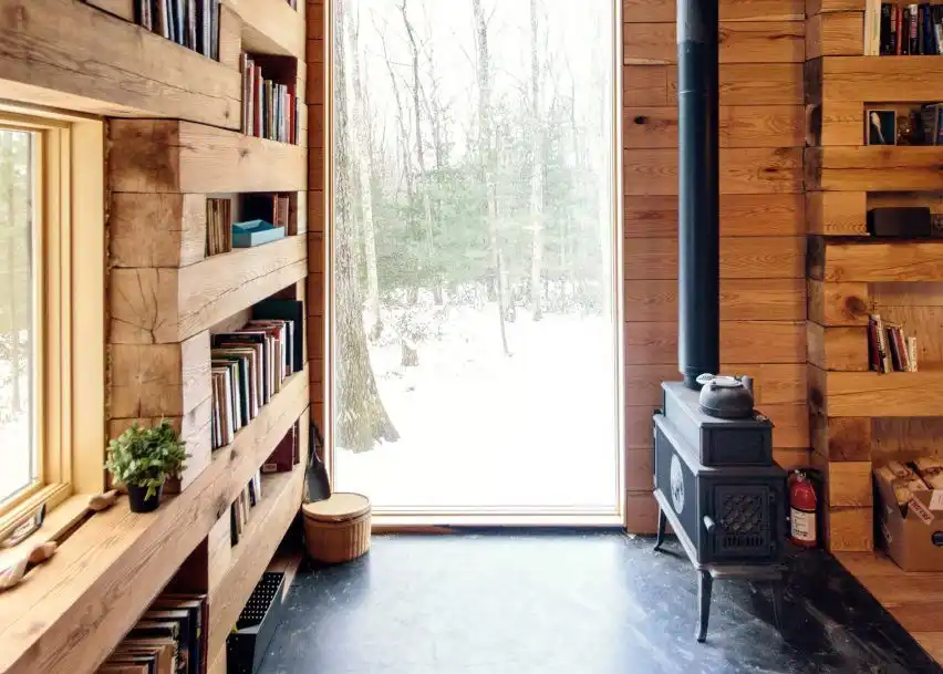US firm Studio Padron Micro Cabin - floor to ceiling window