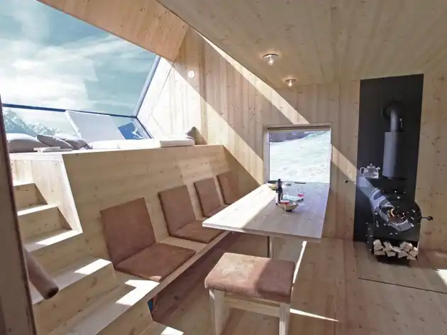 Ufogel smart and small house built in storage and bench design
