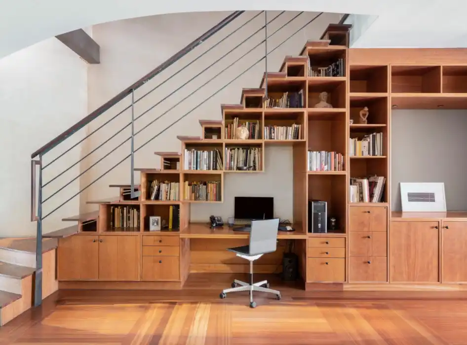 Under the stairs wall unit