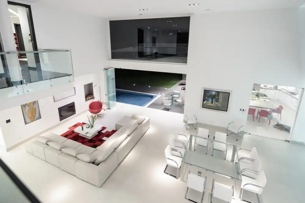 Underground Car Garage Cumbaya House by Diego Guayasamin Arquitectos living room