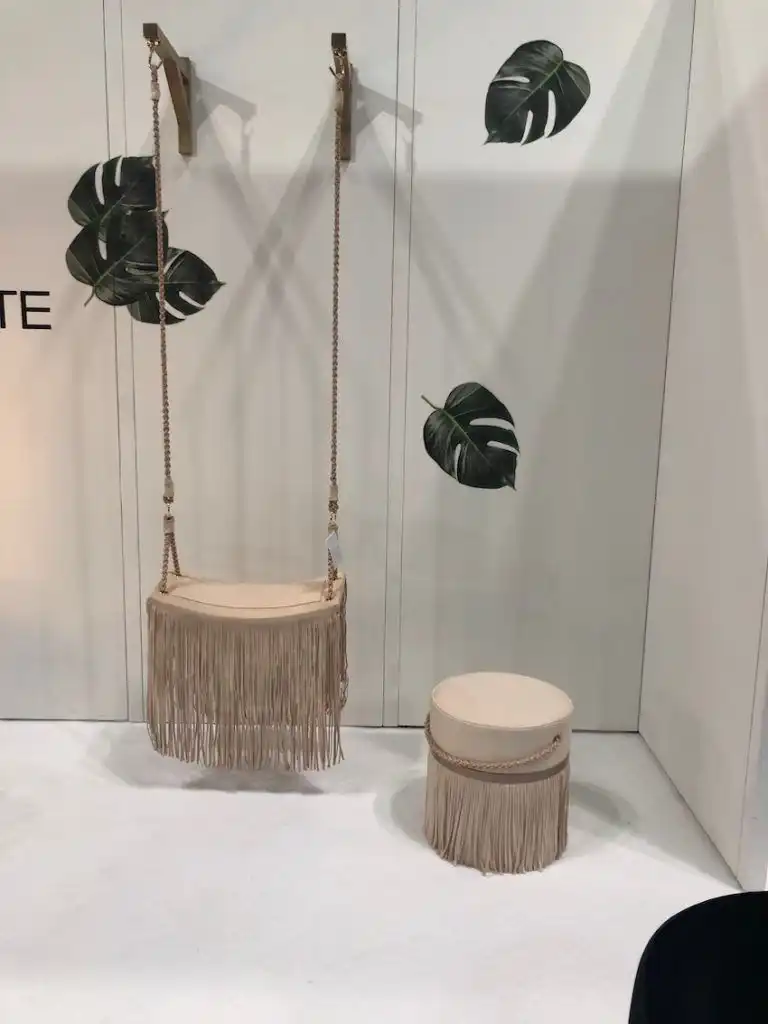 Unexpected Natural Pieces - stool and hanging chair
