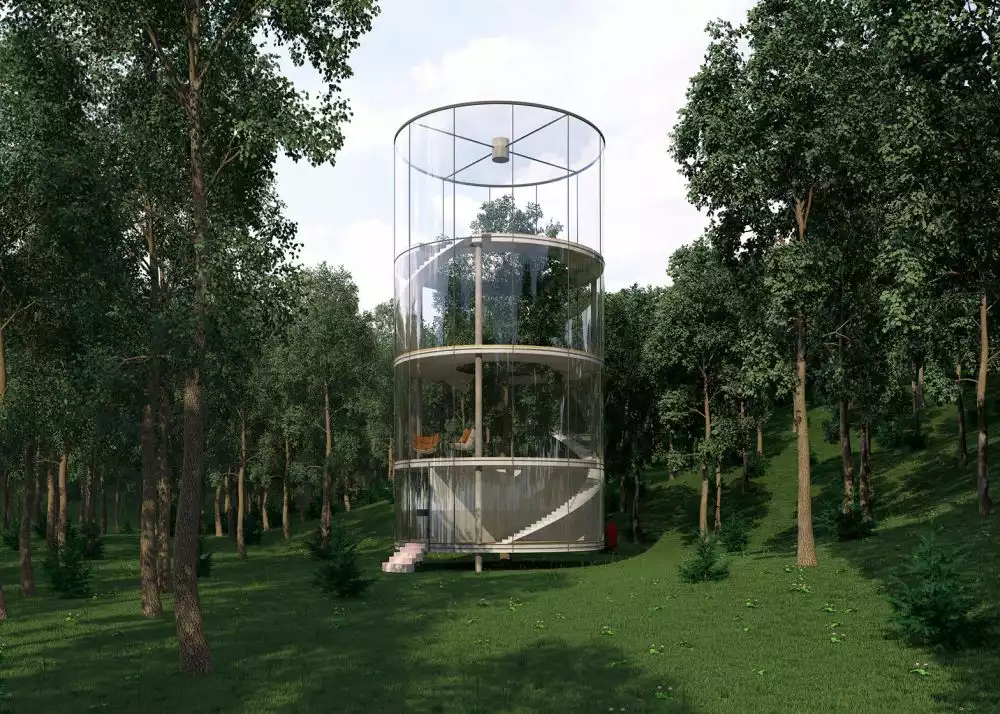 Unique tubular glass house by Kazakh architect Aibek Almassov