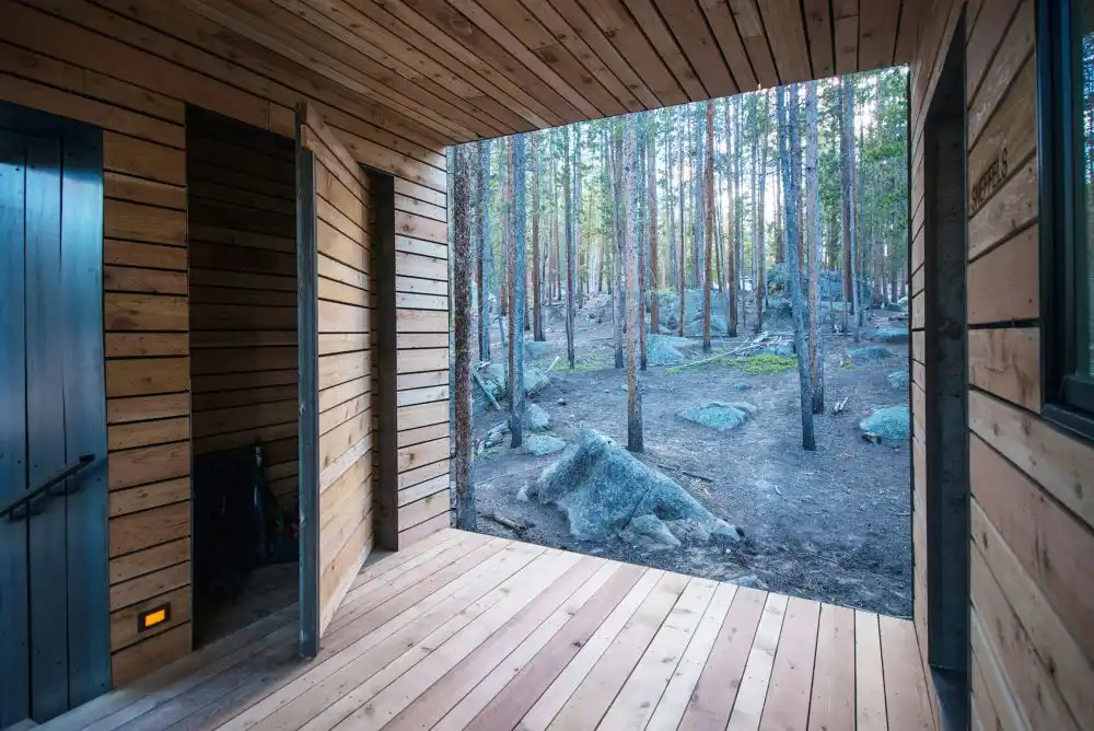 University of Colorado Denver Micro Cabin wood deck