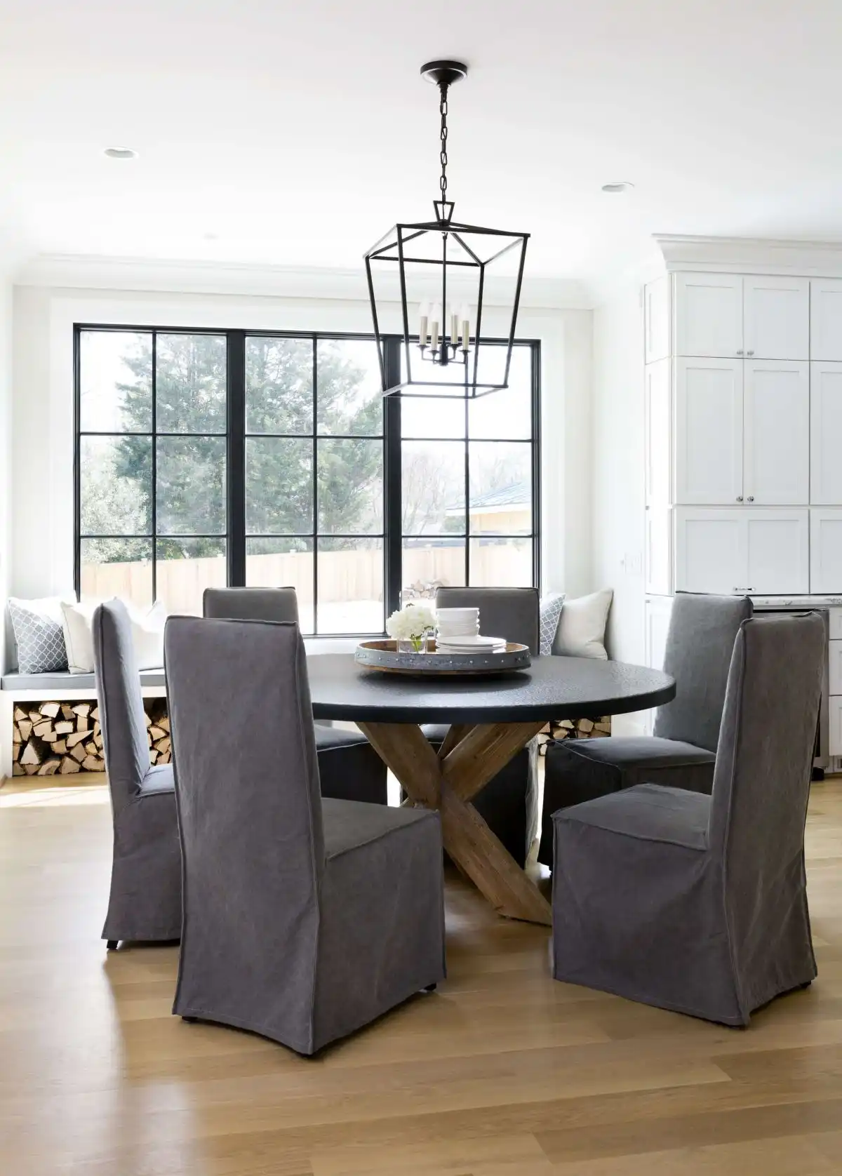 Upholstered farmhouse dining chairs