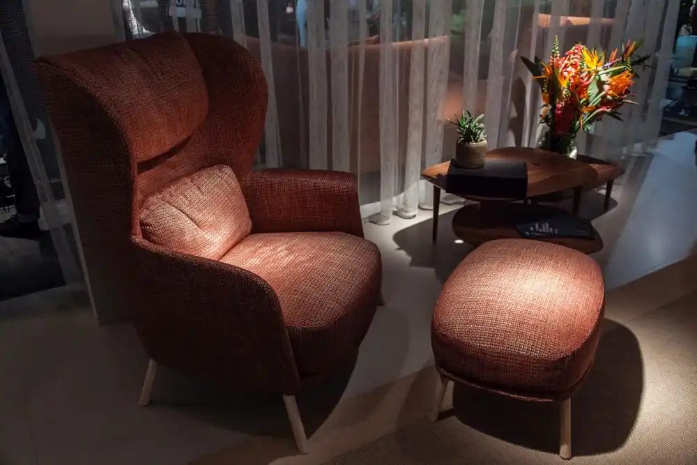 Keep a footstool nearby in case you want to stretch your legs while reading