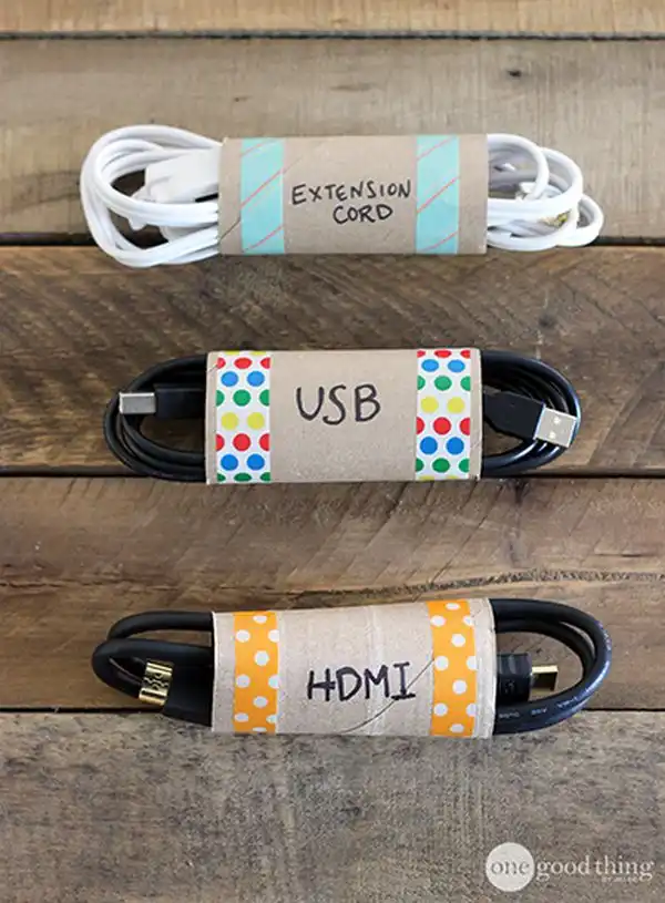 Use toilet paper for cable organization
