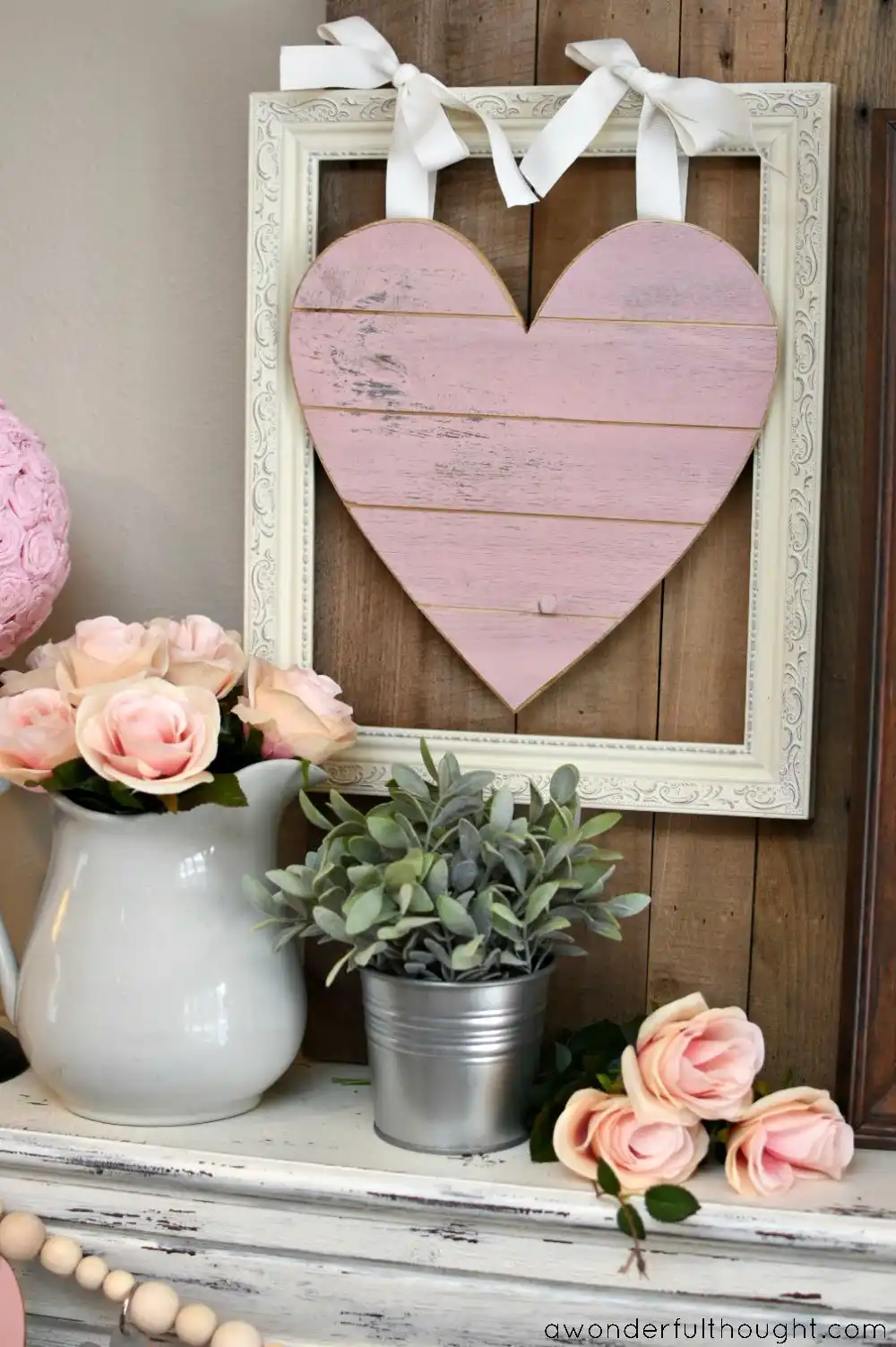 Valentines Day Mantel DIY