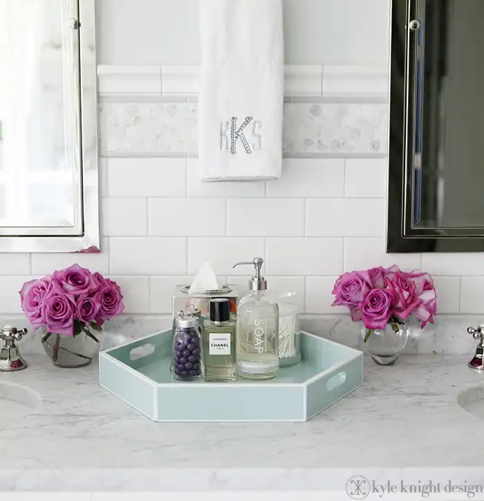 Vanity color touch with flowers