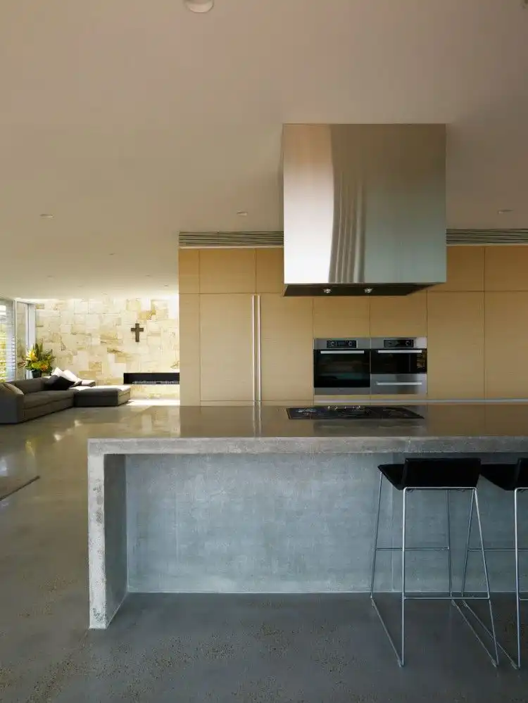 Vaucluse House by MPR Design Group - concrete kitchen floor