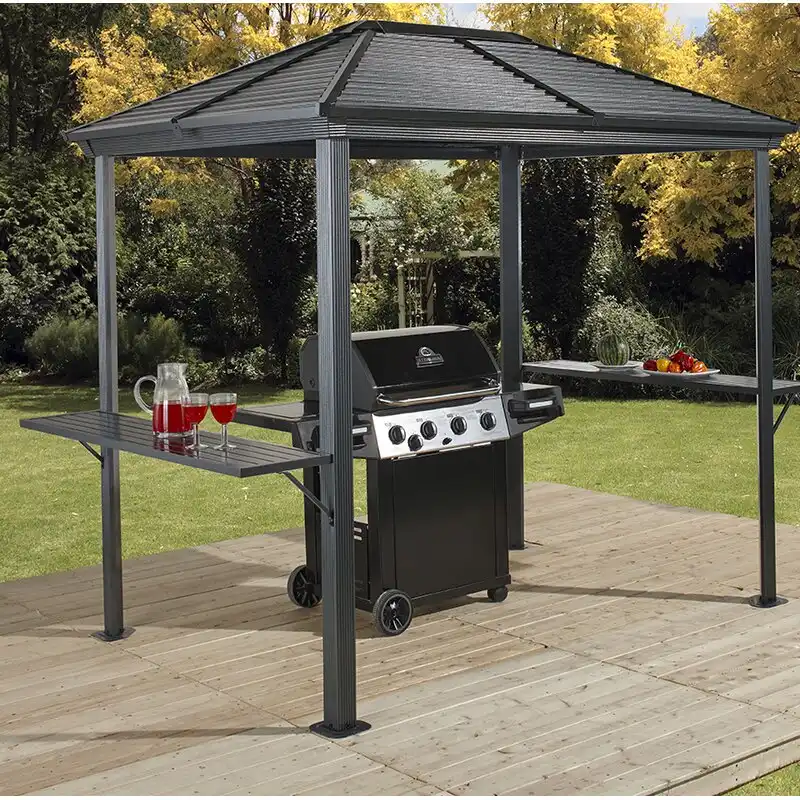 Ventura BBQ 8 Ft W x 6 Ft D Aluminum Grill Gazebo