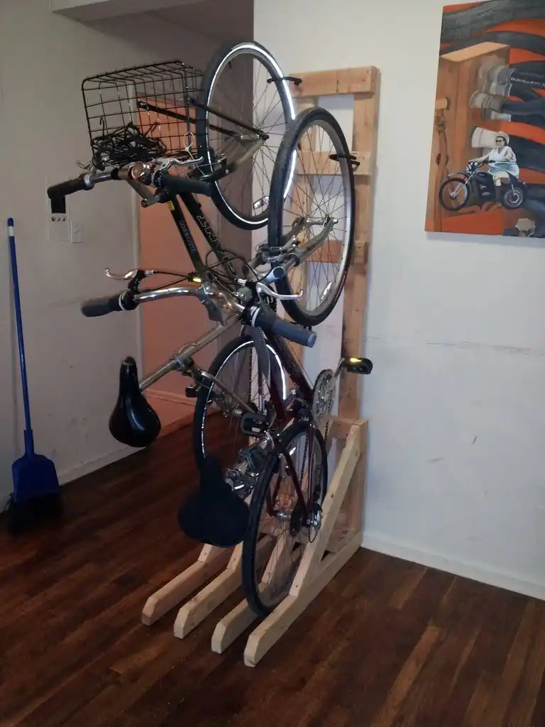 Vertical Bike Rack From 2x4s
