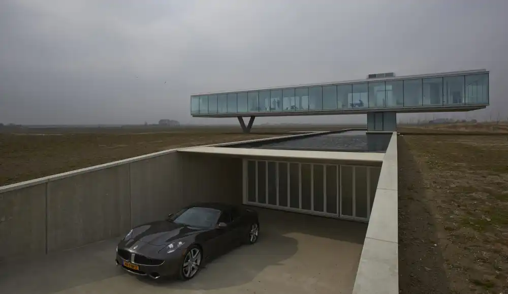 Villa Kogelhof With Underground Garage by Paul de Ruiter Architects car