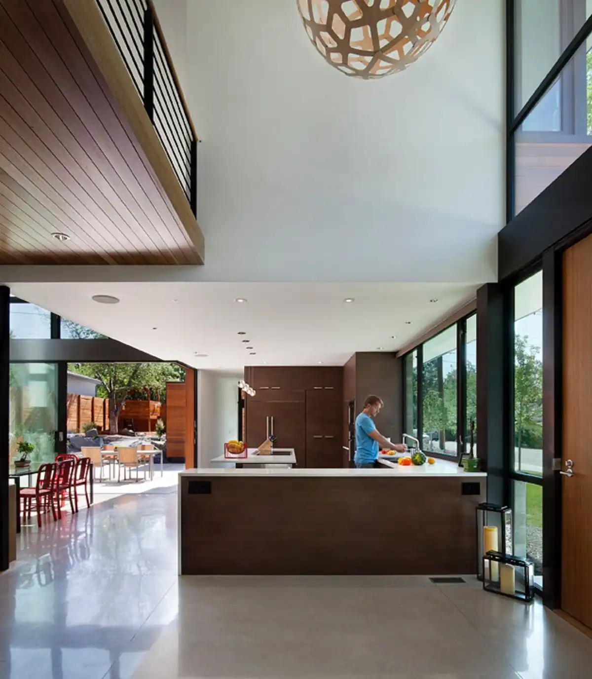 Villa polished concrete floor kitchen