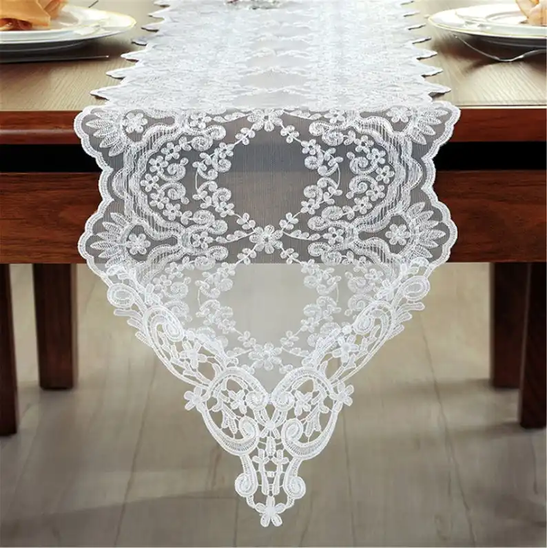 vintage lace alternative table runner