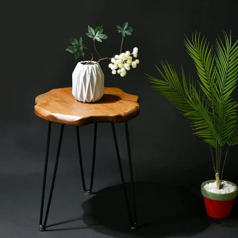 WELLAND Natural Edge Side Table with Hairpin Legs