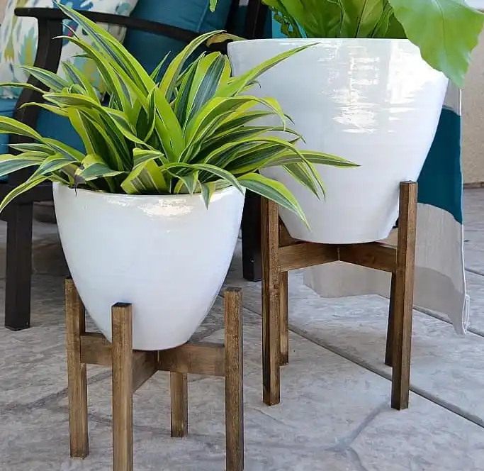 west elm inspired wooden plant stands