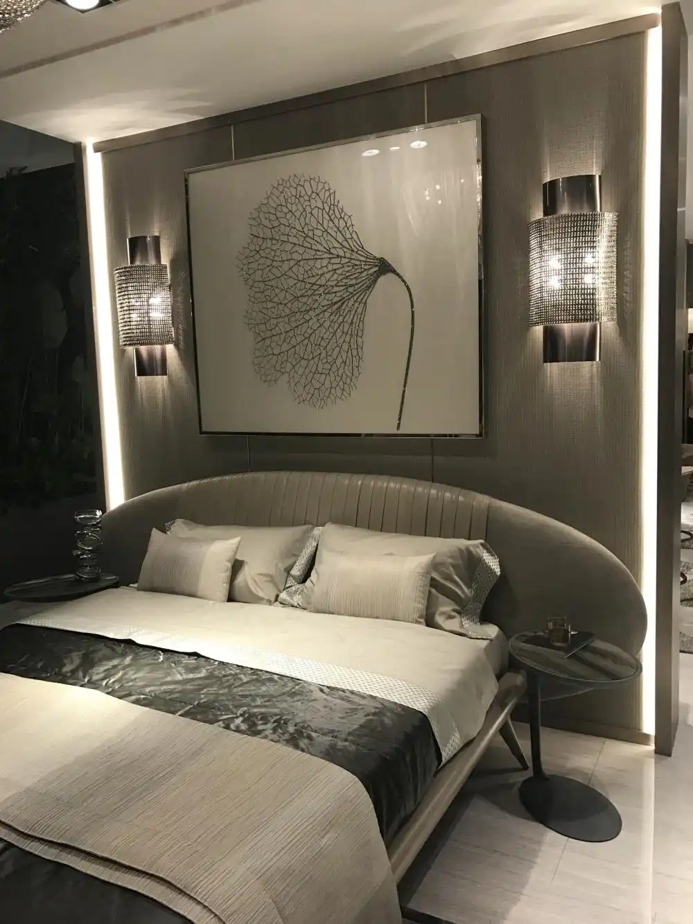 A cool-looking headboard can change the entire bedroom