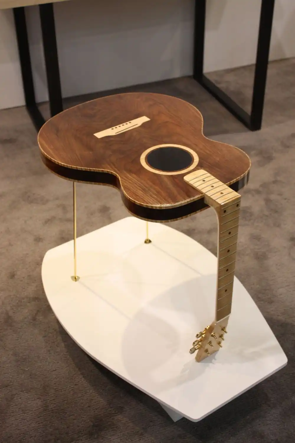 Walnut wood guitar coffee table