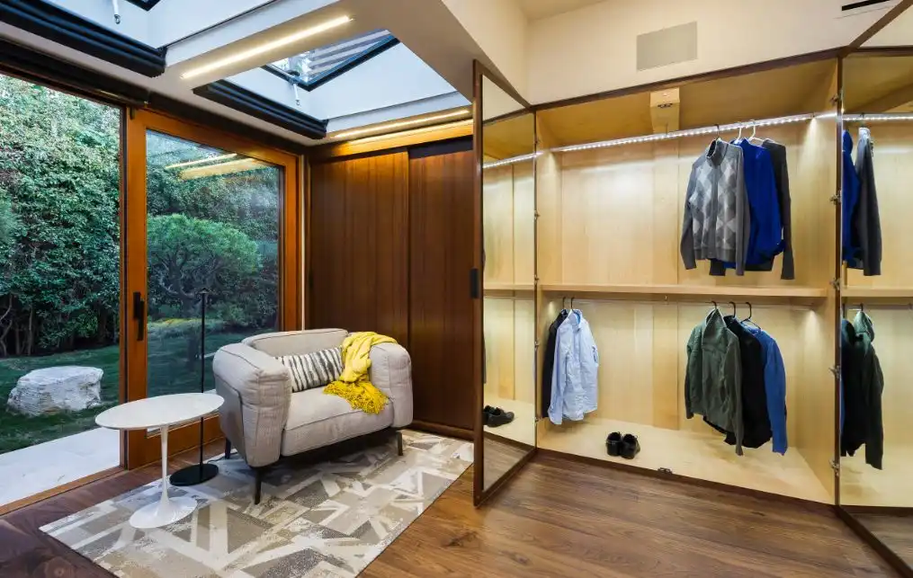 Wardrobe with over the door mirror
