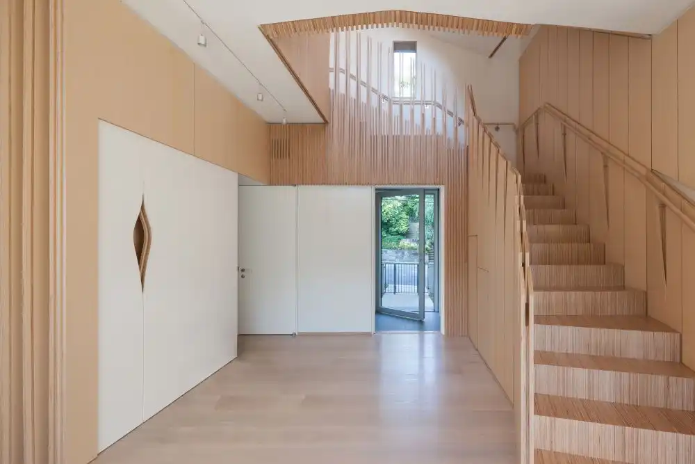 Washington DC residence with plywood interior -stairs