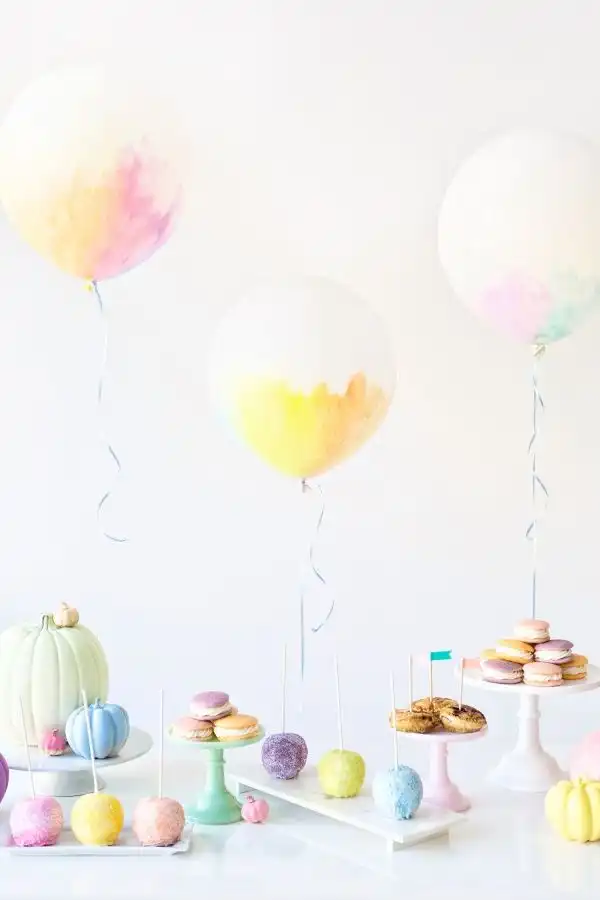 Balloons with lovely pastel accents