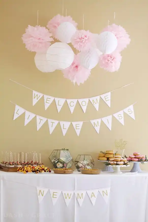 Welcome banner baby shower decoration