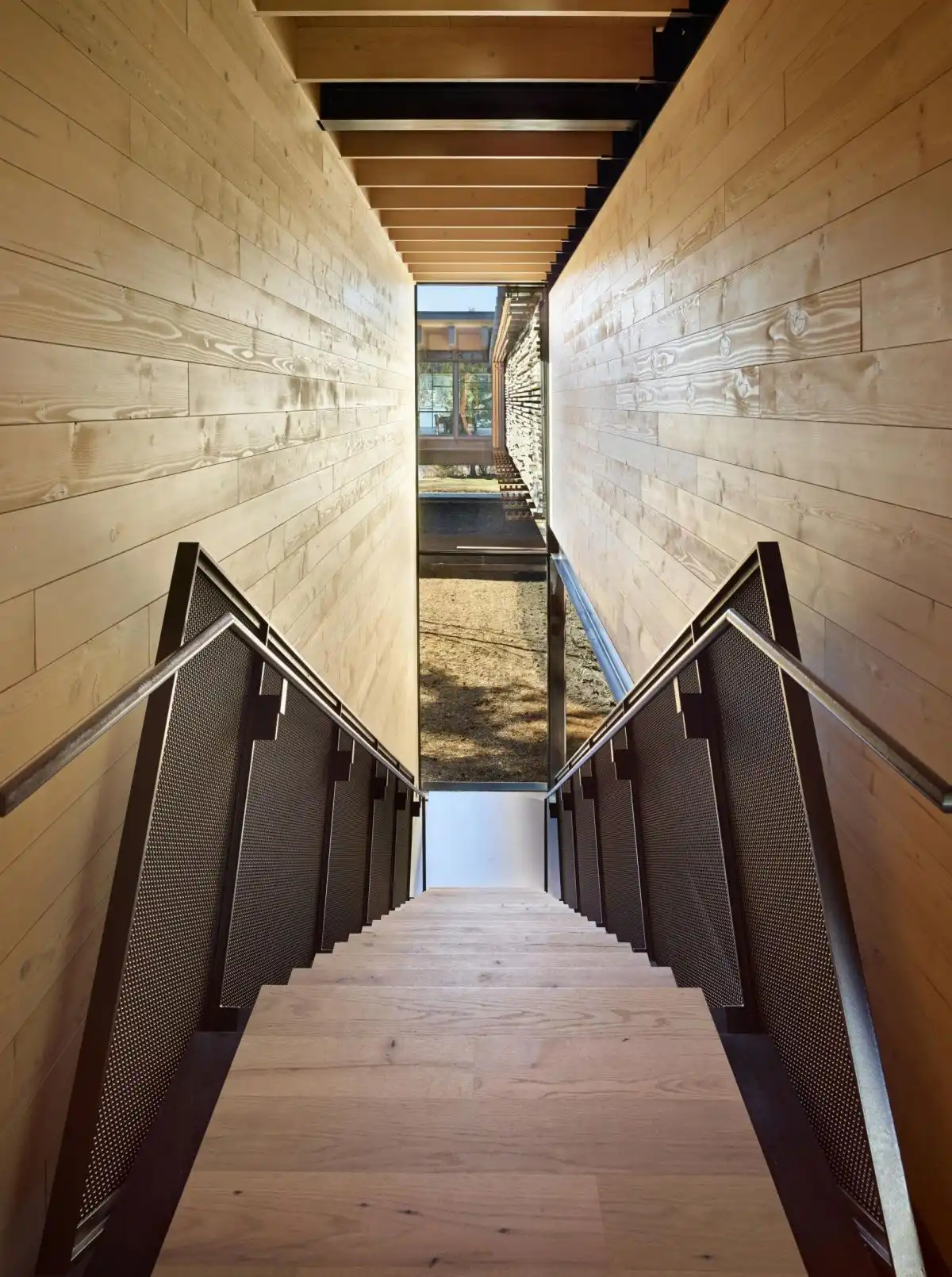 Whistler Ski House Olson Kunding Cabin industrial staircase balustrade