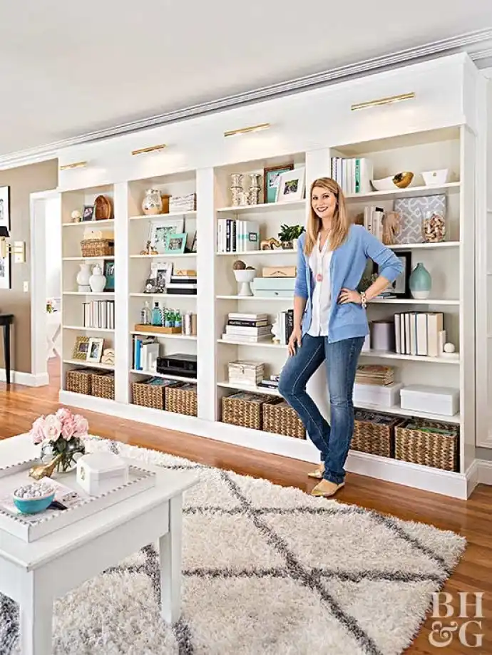 home library White Shelving to Store Books and Collectibles