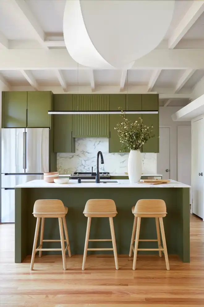 White and Olive Green