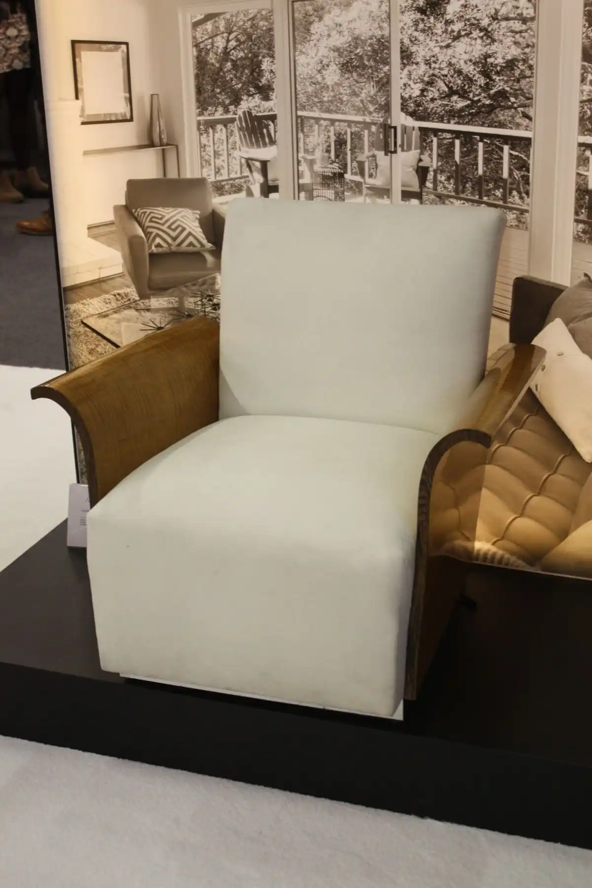 White chair with gold insertions